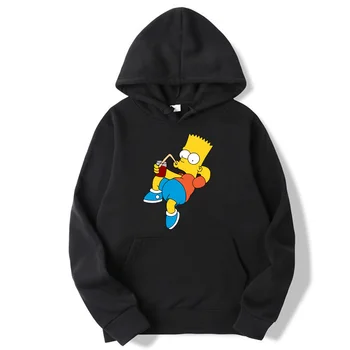 2020New Moški pulover s kapuco Simpsons, Natisnjena Harajuku Moški fantje majica črna Prosti čas, Moda Estetske Ulične