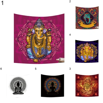 Tapiserija 59x51 palčni Indija Slon Bog Ganesh Joga Visi Tapiserija Doma Dekoracijo Darilo