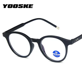 YOOSKE Anti Modra Svetloba Očala Moških Okrogle Očala Okvirji za Ženske Trend Jasno, Roza, Siva Računalnik Očala Unisex