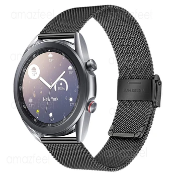 Za Samsung Galaxy Watch 3 45mm band 20 mm 22 mm Trdnega Nerjavečega Jekla, Zapestnice Očesa Kovinska Zapestnica za Galaxy Watch3 41mm Trak