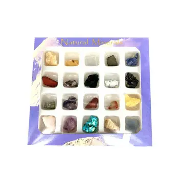 20pcs Nezakonitih Padle Mini Rude Zbirka Art Okras Dekoracijo Nastavite Darila Boxed Naravne Crystal Grobo Agate Kamna