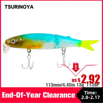 TSURINOYA Multi-segment Fishing lure Dve poglavji, ki Plava Pisanec DW43 88 cm 7.2 g Globino 1,2 m Težko Ribolov Vabe Wobbler