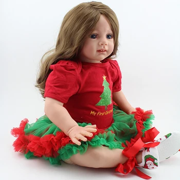 24 palca Prerojeni Baby Doll Lepo Princeso Dolgi Lasje Lepo Dekle Prerojeni Babe Lutke Otroci Igrače Božična Darila