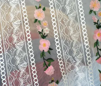 1 metrov/veliko 1.3 metrov široko francoski Cvet vezenje til tkanine, čipke stranki poroka obleke čipke tkanine DIY tkanine, oblačila, tkanine