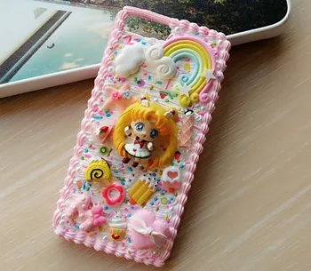 Novo Za iphone Xs max 8 7 6 6s plus DIY primeru 3D Sailor moon kritje za 12 11 pro mini plus ročno krema sladkarije primeru dekle darilo
