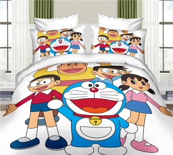 2020 Novo Doraemon Risanka Vzorec 3D Posteljnina Nabor Natisnjeni Rjuhe Kritje Nastavite Prevleke Twin Polno Kraljica Kralj Velikost Padec Ladijskega prometa