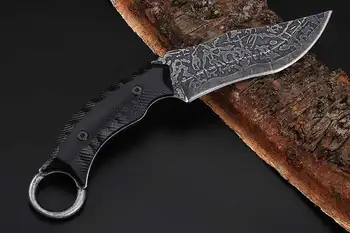 Fiksno Rezilo Noža 8CR13MOV Jekla Rezilo Najlon Oplaščenih Boj Nož, Primeren za Zunanjo in Dnevno Divje Kampiranje in Lov