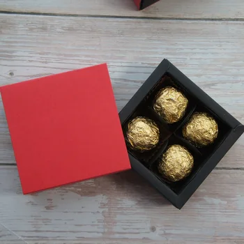 9*9*3.5 CM čista rdeča barva 10 nastavite Čokolada Papir Polje, kot je valentinovo, Božič, Rojstni dan poročno darilo Pakiranje uporabo