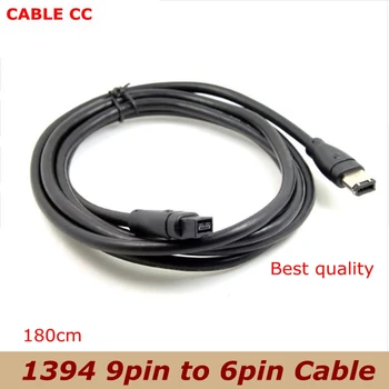 Cablecc FW-018-1,8 M debelo 9 Pin-do 6-Pin moški moški Beta Firewire Firewire 800 400 9 6 Kabel IEEE 1394B 1,8 M Črna