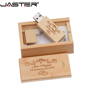 JASTER USB 2.0 stranka LOGOTIP lesene +box USB flash drive javorjevega lesa pendrive 4 GB, 16GB, 32GB 64 G U disk memory stick brezplačna dostava