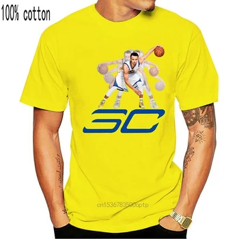 Steph Curry Golden Članica T-Shirt Vodenje žoge Košarka Sublimacija Moške Tee Fitnes Tee Majica