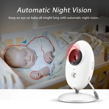 3.5 palčni Brezžični Video Baby Monitor Visoke Ločljivosti, Barvne Otroška Varuška z Mic Kamera 2 Način Night Vision Nadzor Temperature