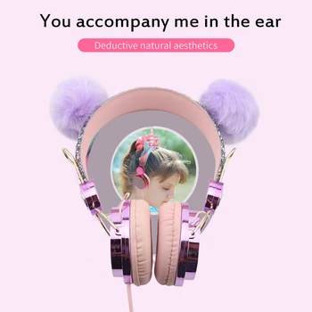 3,5 mm Srčkan Roza Žične Slušalke (Brezžične Hi-fi Stereo Glasbe Bas Slušalke, Mobilni Telefoni Dekle Hči Slušalke Za PC Otroci Darilo