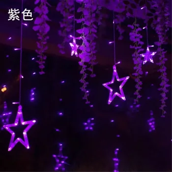 Nova 12 Božična zvezda LED Niz Božično Neto Luči Pravljice Xmas Party Vrt Poročno Dekoracijo Zaves Luči Rep vstavitve