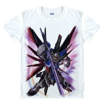 Coolprint Anime Majica Mobile Suit Gundam Wing T-Majice Kratek Rokav Prvi Gundam RX-78-2 Velikanskih Robotov Cosplay Motivs Majice