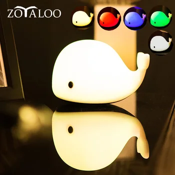 LED Živali Kita Nočne Luči USB Silikona LED Risanka Lučka Spalnica Postelji Spi Svetlobe Za Otroke Darilo