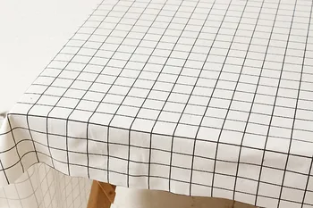 50x145cm Črni in beli kvadrati bombaž perilo Tkanine za merilnik, bombaža, konoplje tkanine Domačega tekstilnega šivanje tkanine