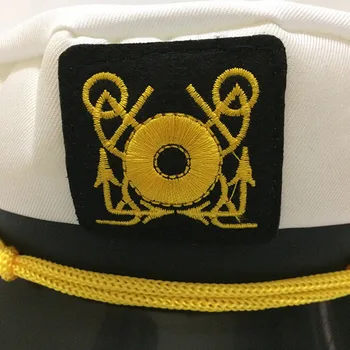 Mornar mornarica klobuk hip Jahta Čoln Kapetan Klobuk Marines Belo Zlato Skp vojaške skp klasičnih kapetan klobuk Otrok mornar klobuk 11.4