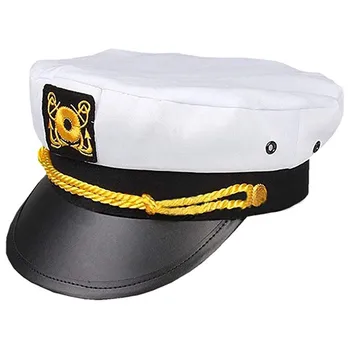 Mornar mornarica klobuk hip Jahta Čoln Kapetan Klobuk Marines Belo Zlato Skp vojaške skp klasičnih kapetan klobuk Otrok mornar klobuk 11.4