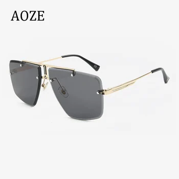 AOZE kul moda za moške slog brez obročev gradient Moških sončna očala en korak navzdol objektiv unisex oblikovanje blagovne znamke sončna očala UV400
