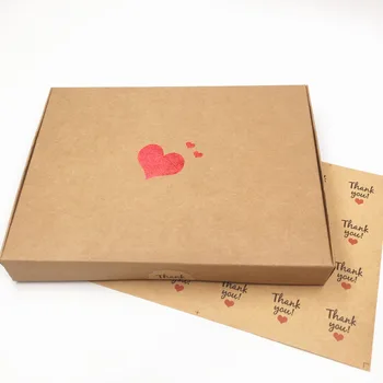 12pcs Kraft papir, Kraft Papir Embalaža Škatle 20*15*2.5 cm Thermoprinting Ljubezen-Srce Poročno Darilo Škatle,Naravne Svile šal Pakiranje Škatle
