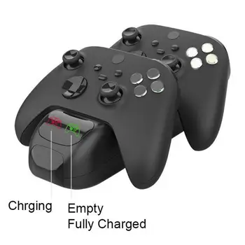 Za Xbox Serije X Dual Controller Polnilnik Prikaz Stanja Prenosne Gamepad Polnjenje Dock Adapter z 2 Polnilne Baterije