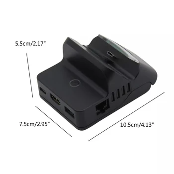 Gostitelj TV HDMI/RJ45 LAN/Tip C/USB 2.0 Nastavljiv Nosilec za Polnjenje Dock Prenosno Omrežno Kartico, ki je Osnova za Nintendo Stikalo