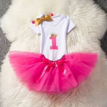 Prvi Rojstni dan Obleko Za Baby Dekleta Poletje Krst Dojenčkov Obleke 12M 1. Novorojenčka Dekle Razbiti Obleke Otroška Oblačila