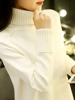 Pulover 2019 Nove ženske modni jeseni, pozimi nov prihod vroče prodaje turtleneck long sleeve solid tanek pulover pleteni puloverji