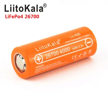 LiitoKala Lii-40E 3.2 V 26700 4000 mah lifepo4 baterije za ponovno polnjenje 10A stopnja praznjenja Listi za zamenjavo baterije Namesto 26650