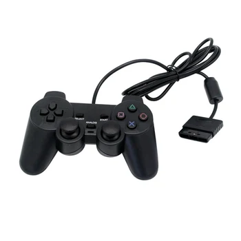 2PCS Black Žično Krmilnik 1,8 M Dvojni Šok Daljinsko krmilno palčko Gamepad Joypad za PlayStation 2 PS2