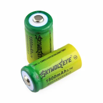 2Pcs 16340 Baterija 1800mAh Li-ionsko Akumulatorsko baterijo 3,7 V dc +Usb smart polnilec za baterije hitro polnjenje li-on baterija