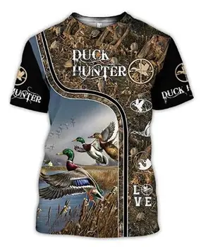 2020 poletje Moški majica 3D t shirt Raca lov je Natisnjena Harajuku kratkimi Rokavi, Unisex t-shirt tee vrhovi na Debelo