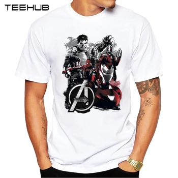 Kratek Rokav Tee Hipster Kul Design, Vrhovi TEEHUB 2021 Nov Prihod Moški Modni Je HerosPrinted T-Shirt