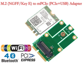 SP NGFF M. 2 za MiniPCIE Tipko E miniPCI-E mPCIE Režo PCIe + USB Adapter Wifi + Bluetooth Mini vmesniško Kartico za Namizni Prenosni računalnik