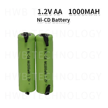 10Pcs Ni-Cd baterije AA 1,2 V 1000mAh Polnilne Baterije Nikelj Cadium celice 14*49 mm NAS