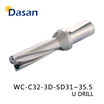 U Drill Bit 3D WC SP C32 SD 31 32 33 34 35 mm U drilll in Visoke hitrosti Vode sveder za Kovino Rezalno Orodje