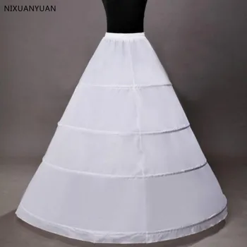 Poroka Petticoat Žogo Obleke Zdrsi Crinoline 4 Hoop spodnja krila za Poročno Obleko Underskirt