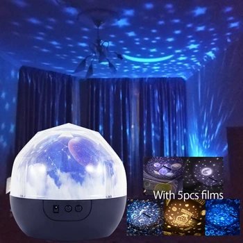 Zvezdnato Nebo Luna Lučka LED Magic Star Projektor Lučka Vzdušje Noč Luč Planet Projektor Luči Za Tiktok Video in Baby Darilo