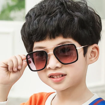 YAMEIZE Classic Vintage sončna Očala Otroci Pilotni sončna Očala Kovinski Okvir Otrok Srčkan Prostem Očala Fantje Dekleta Očala UV400s