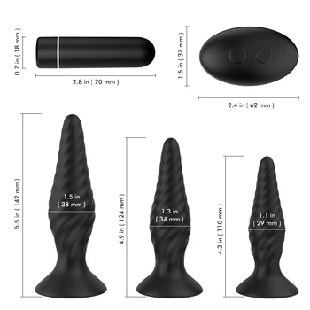 9 Hitrosti Analni Čep Vibrator, Dildo Spolnih Igrač za Moške Moški Prostate Massager Brezžični Daljinski upravljalnik Vibrator USB za Polnjenje
