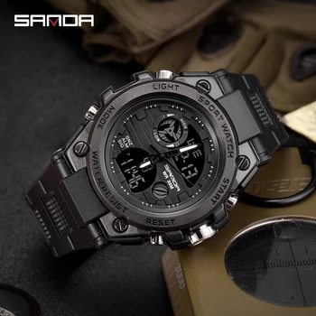 2019 novo SANDA moške gledal top blagovne znamke luksuzni vojaški šport gledajo moški nepremočljiva S Šok digitalni watch relogio masculino