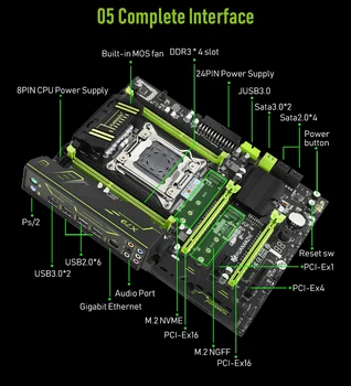 HUANANZHI X79 2.49V3.1 X79 Matično ploščo s procesorjem Intel XEON E5 1650 PROCESOR z 2*8GB =16 GB DDR3 RECC pomnilnik combo kit NVME SATA USB3.0