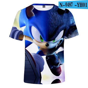 Anime Sonic Hedgehog Majica s kratkimi rokavi Boys T-Majice 3D Tiskanja Otroci Dekliška Vrhovi Risanka Design Smešno Tees Otroci Poletje Športna Oblačila