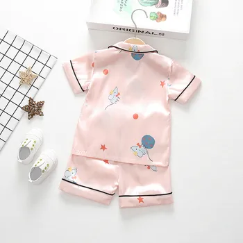 (6M-3T) Otrok kratka sleeved domov oblačila miško tiskane otroške pižame vrhovi + kratke obleke Malčka otroci udobno poletje S4