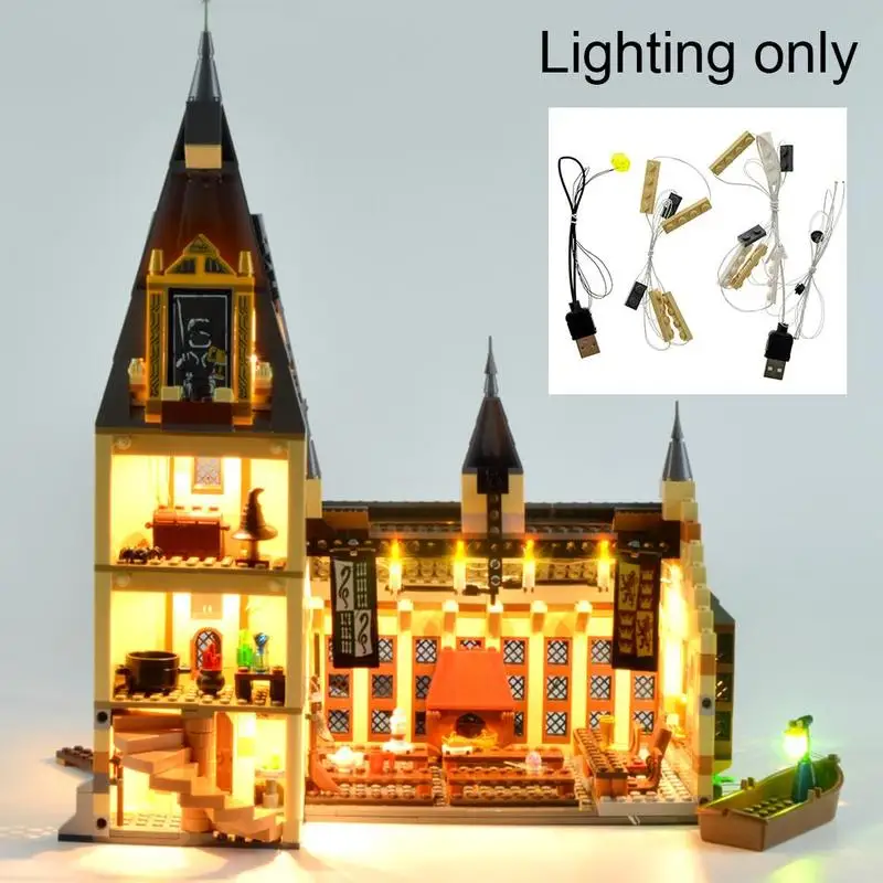 LED Luči Komplet Za Lego 75954 Dvorani Stavbe, Bloki, Opeke, Darila, Igrače Otroci Bloki Model Igrače C9F7