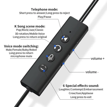 USB TIP C Slušalke z Zvočno Kartico Audio Set Zunanji Usb c v Živo Mikrofon zvočna Kartica za Tiktok Računalnik Pc Mobilni Telefon Pojejo