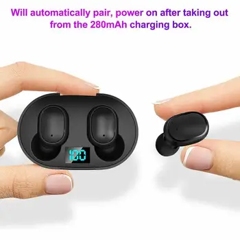E6S Tws Bluetooth 5.0 Brezžične Slušalke LED Zaslon Hrupa Airdots Šport Stereo Slušalke Slušalke za Preprečevanje Heades Za Ponovno T2B7