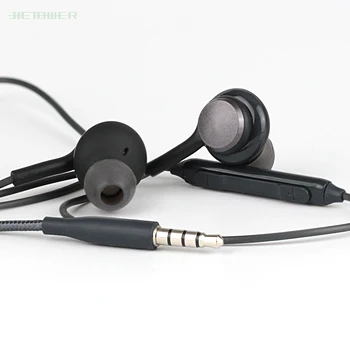 Slušalke 3.5 mm Black V uho Z Mikrofonom Žične Slušalke za Pametni telefon/PC/Pad/Prenosni računalnik Galaxy S8 100 kozarcev/veliko