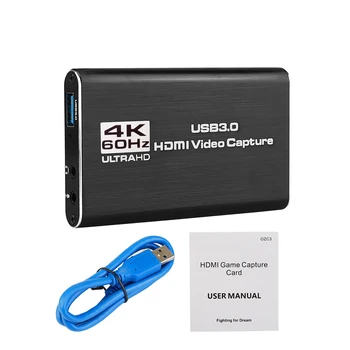 4K HDMI, USB 3.0, Zajem Video Card Video Snemalnik Za OBS vMix Wirecast Potplayer VLC Kodirnik QuickTime Player Živo
